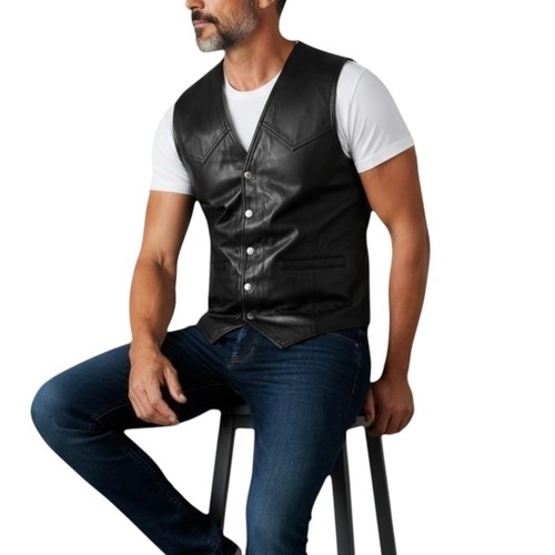 Herren lederweste rodeo mit - herren,