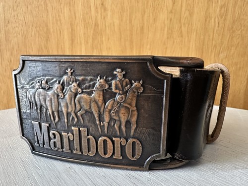 Marlboro brass belt buckle - belt,