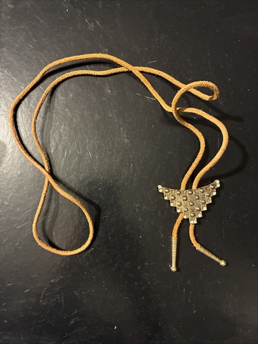 Retro leder bolo tie - leder,